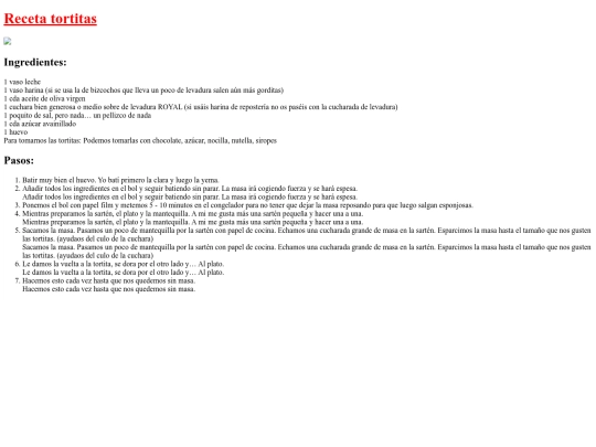 pracs/Receta tortitas screenshot