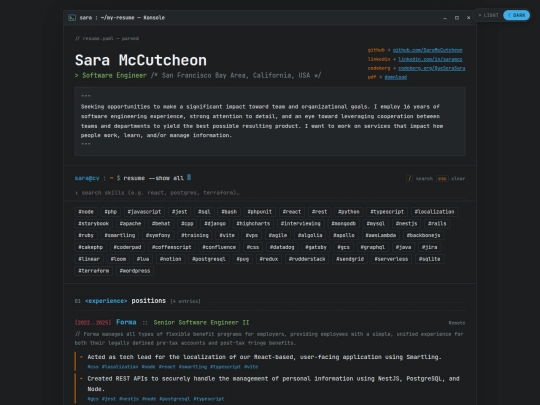 resume screenshot