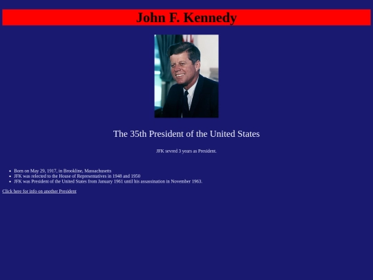 presidentprofileminiproject screenshot