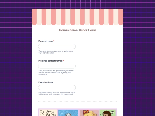 form screenshot
