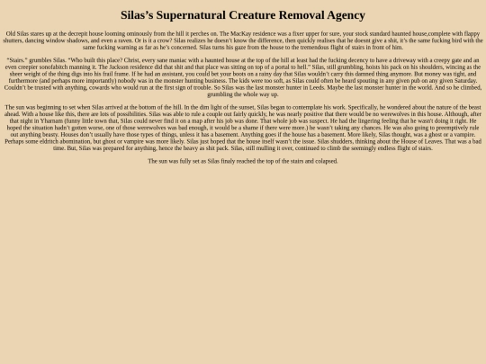 SilassSupernaturalCreatureRemovalAgency screenshot