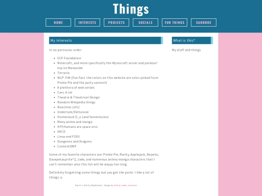 interests screenshot