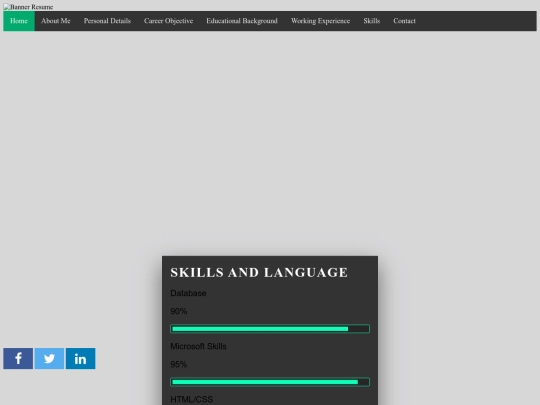 Skills and language screenshot