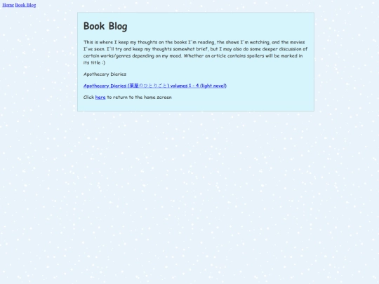 Book Blog screenshot
