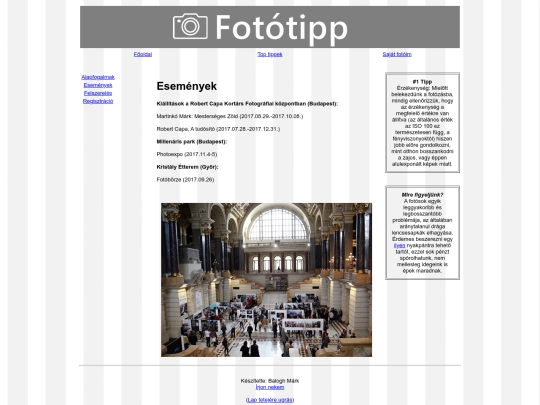pages/esemenyek screenshot
