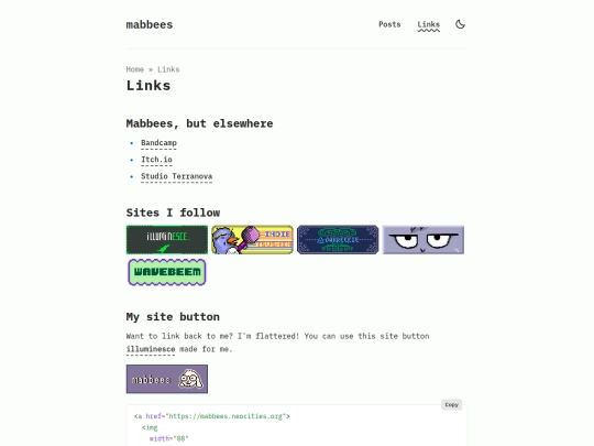 links screenshot