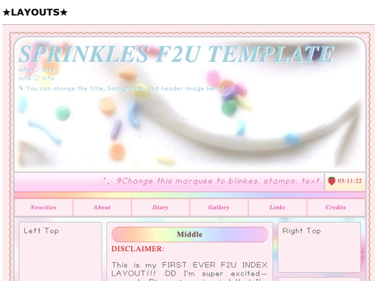 Layouts screenshot