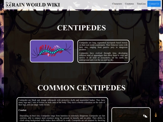 Centipedes_info screenshot