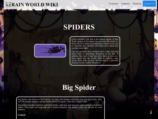 Spiders_info screenshot