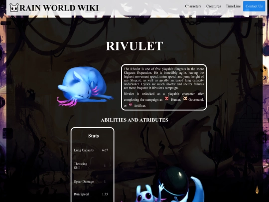 rivulet_info_alicia screenshot