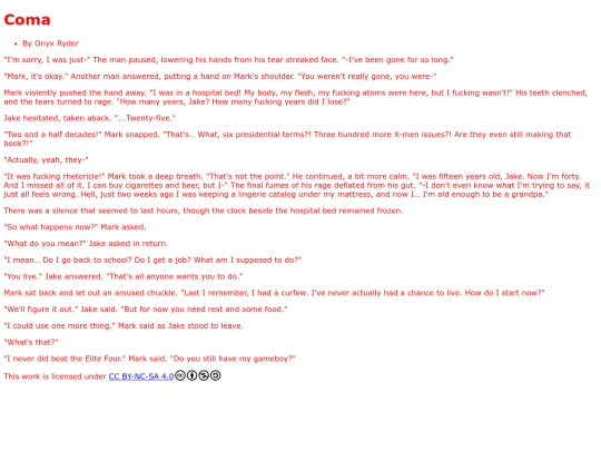 writing/Coma screenshot
