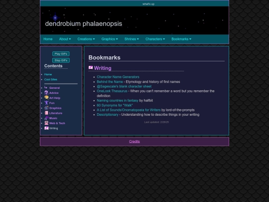bookmarks/writing screenshot