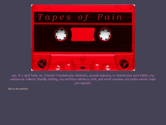graves/tapesofpain.xhtml screenshot