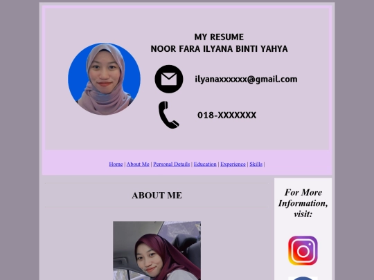 about me screenshot