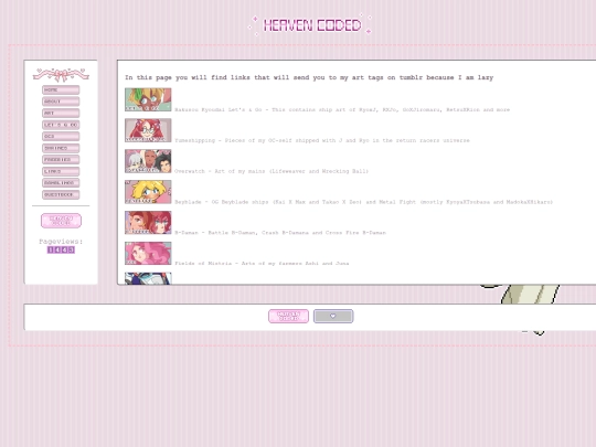 Landing page/Art screenshot