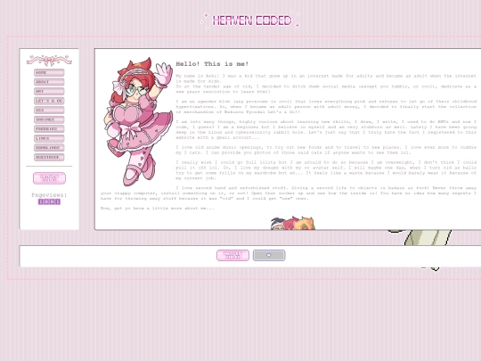 Landing page/aboutme screenshot