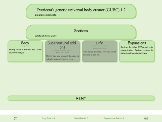 CYOAs/Body Maker/2.0 screenshot
