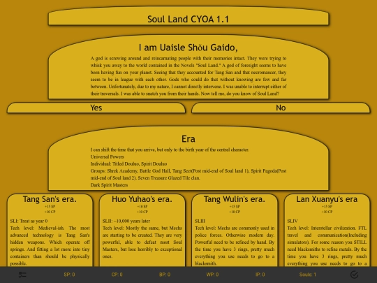 CYOAs/Soul Land/1.1 screenshot