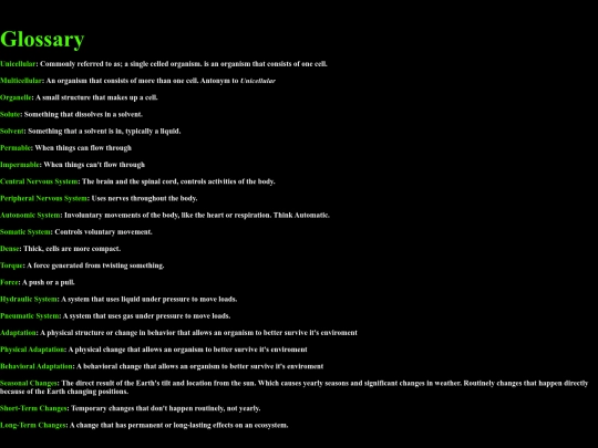 glossary screenshot