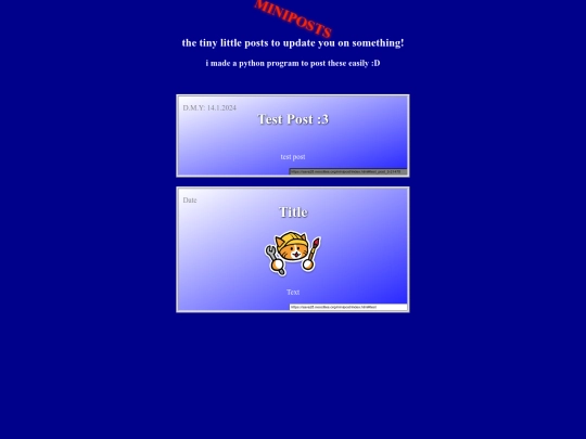 minipost/indextest screenshot