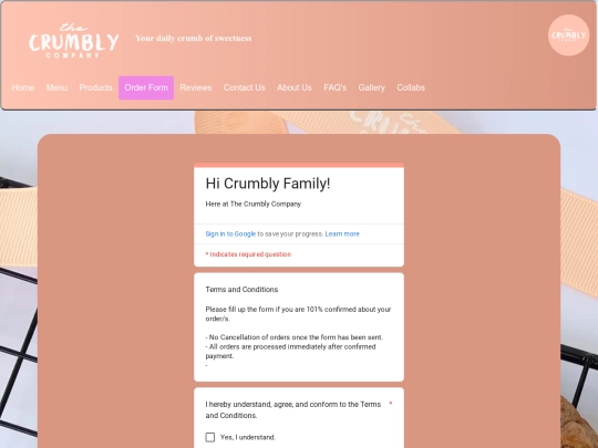 order screenshot