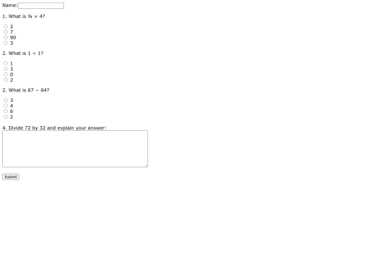 math-test screenshot