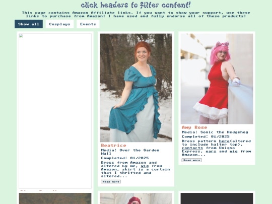 portfolio/cosplay screenshot