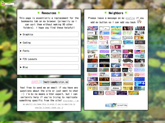 links screenshot