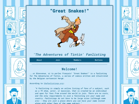 tintin/fanlisting screenshot