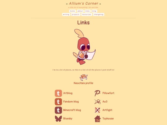 links screenshot