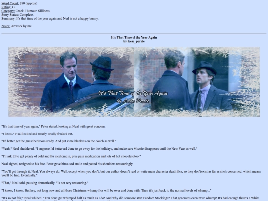 WhiteCollarFic/WC_ItsThatTimeOfTheYearAgain screenshot