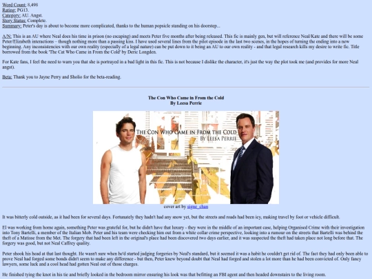 WhiteCollarFic/WC_TheConWhoCameInFromTheCold screenshot