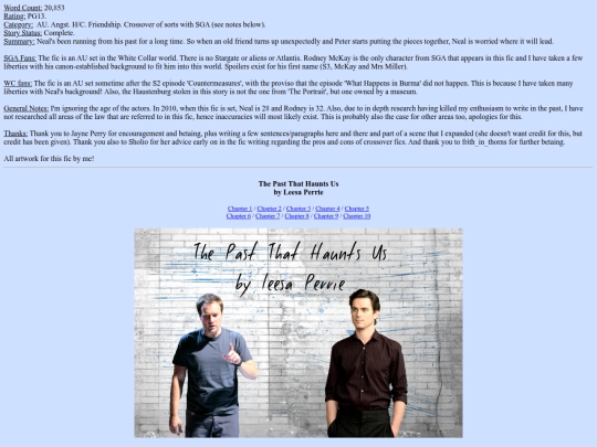 WhiteCollarFic/WC_ThePastThatHauntsUs screenshot
