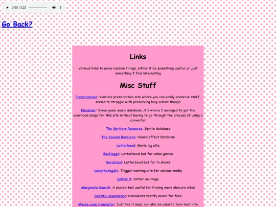 links screenshot