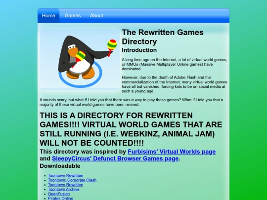 directories/rewrittengames screenshot
