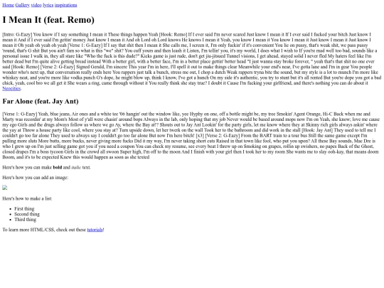 lyrics screenshot