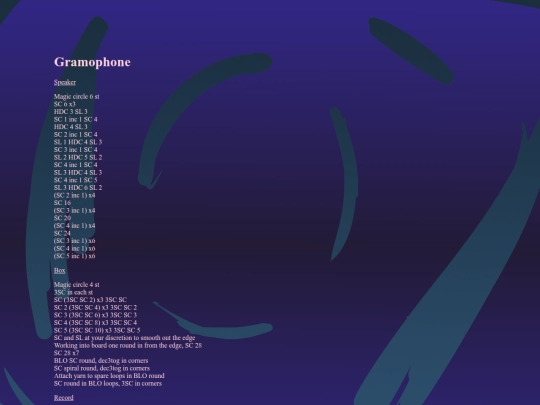 crochet/page/objecthead/gramophone screenshot