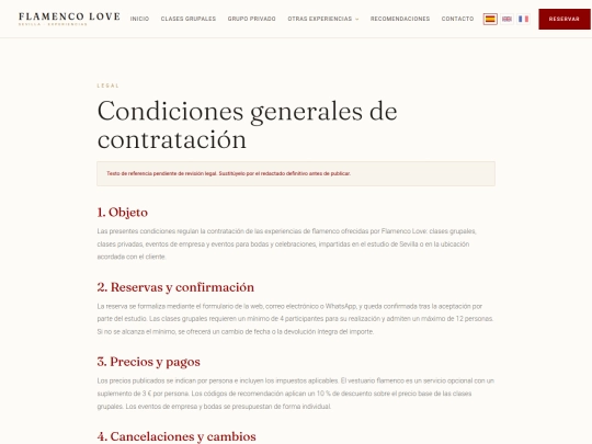 FLAMENCO WEB V2/Condiciones Generales.dc screenshot