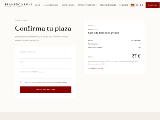 FLAMENCO WEB V2/Reserva.dc screenshot