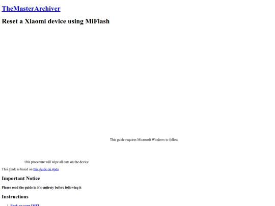 legacy/common/xiaomi/restoring-with-miflash screenshot