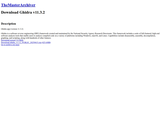 legacy/download/ghidra-v11.3.2 screenshot