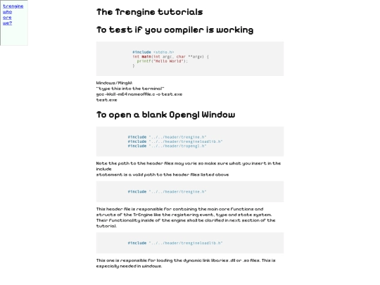 trengine/docs screenshot