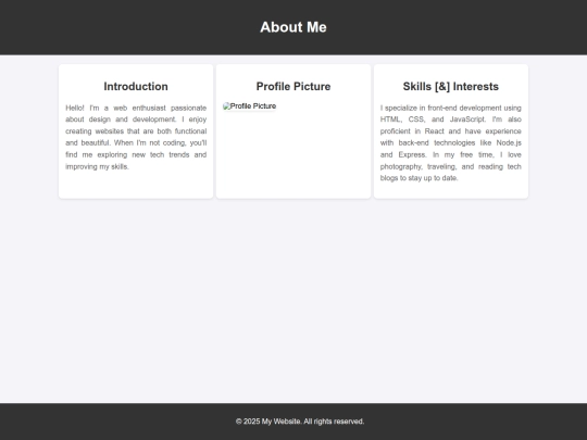 aboutMe screenshot