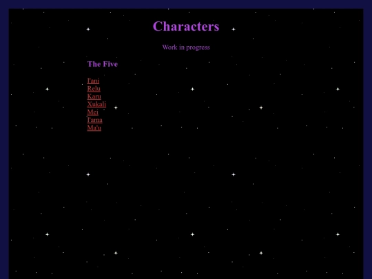 Characters screenshot