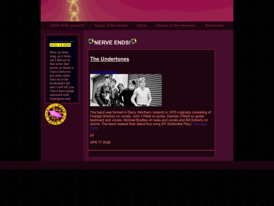 New web music/artists screenshot