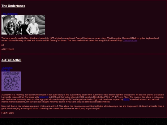 New web music/artistsArticles screenshot