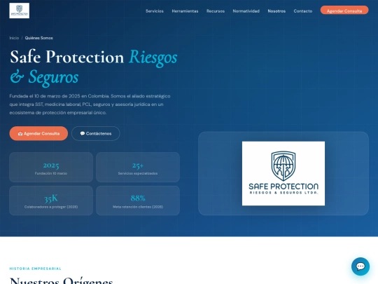 pages/nosotros screenshot
