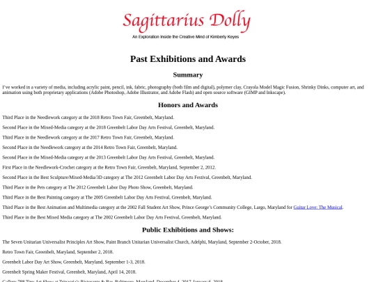 pastexhibitonsandawards screenshot