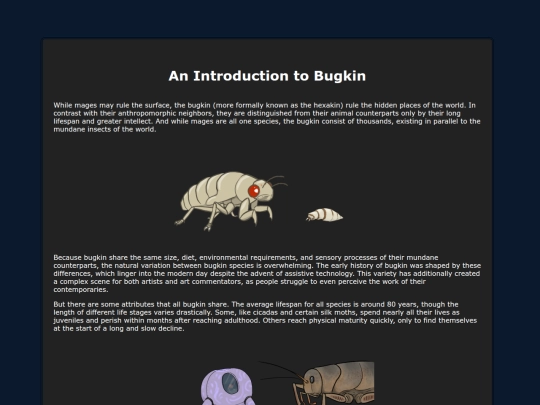 lorepages/bugkinintro screenshot