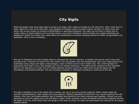 lorepages/sigils screenshot